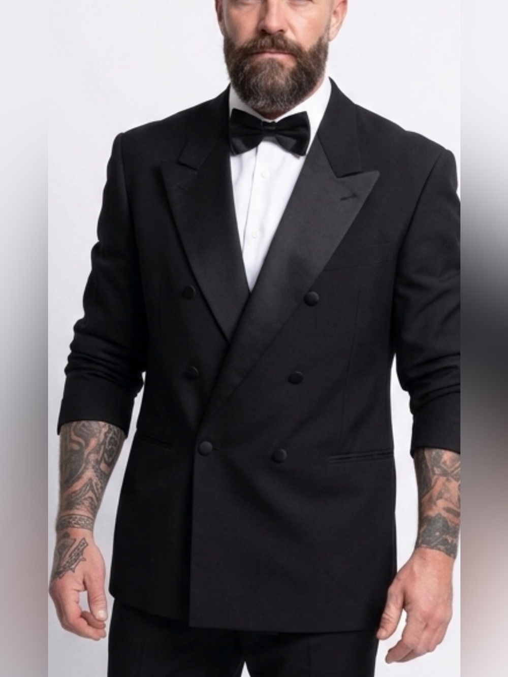 Valentino Uomo Black Pure Wool Double Breasted Blazer